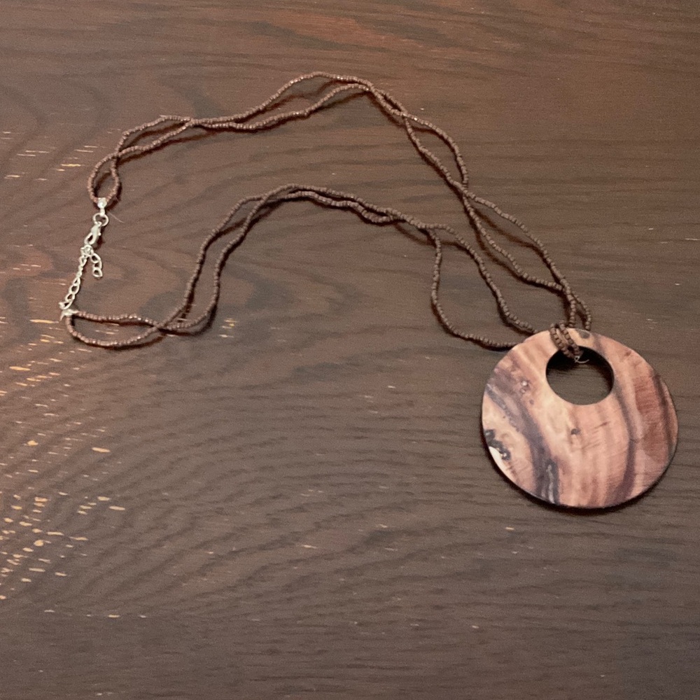 Shell Pendant and Beaded Necklace